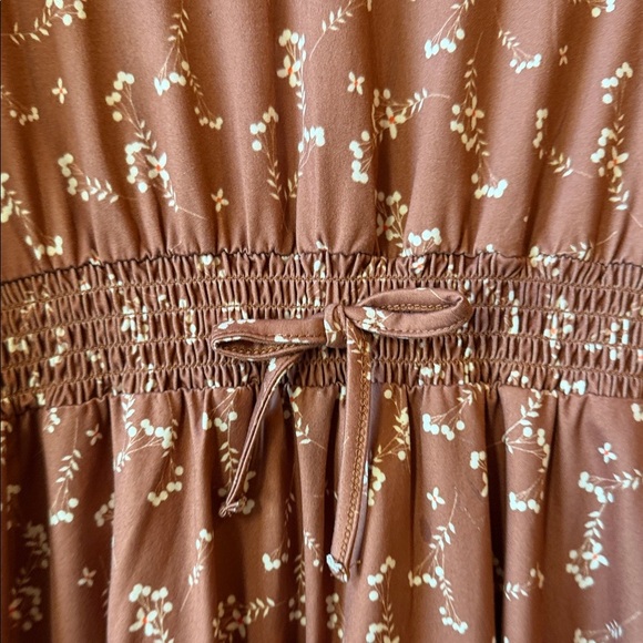 Adorable Brown Floral Kids Dress - Picture 3 of 9